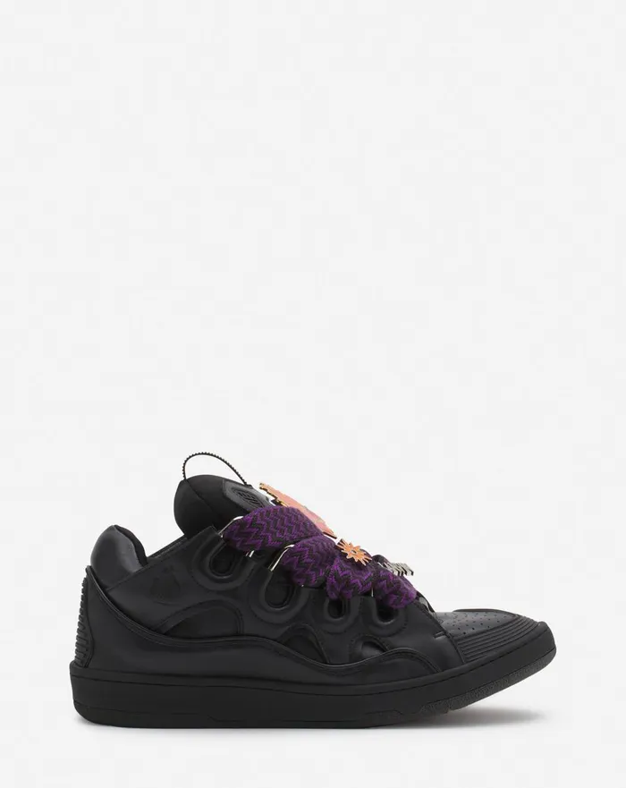 Lanvin X Future Curb 30 Leather Sneakers For Men Blackred Men Lanvin Curb