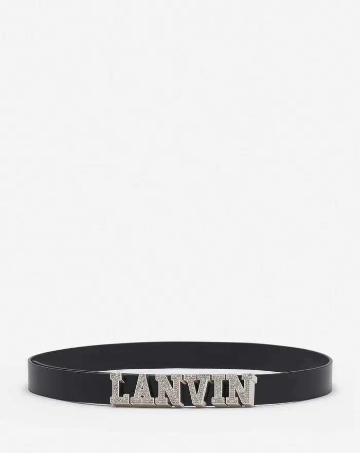 Lanvin X Future Leather Belt With Rhinestones Black Women Lanvin Belts
