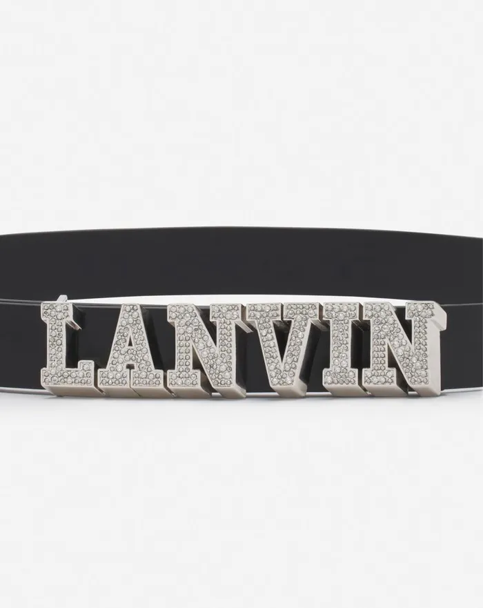 Lanvin X Future Leather Belt With Rhinestones Black Women Lanvin Belts