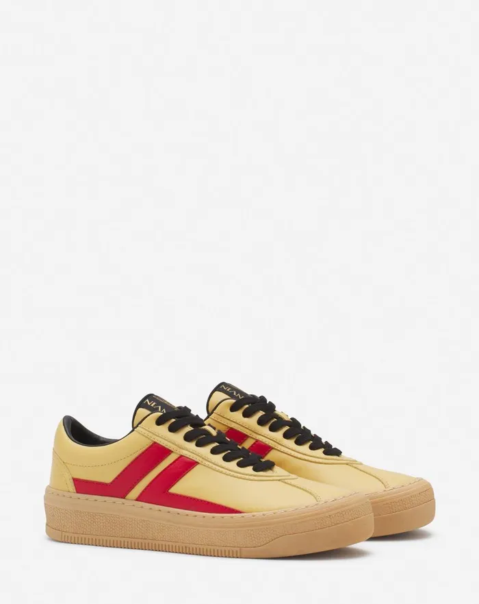Lanvin X Future Leather Cash Sneakers For Women Bright Yellowred Women Lanvin Sneakers Lanvin X Future Leather Cash Sneakers For Women Bright Yellowred Women Lanvin Sneakers