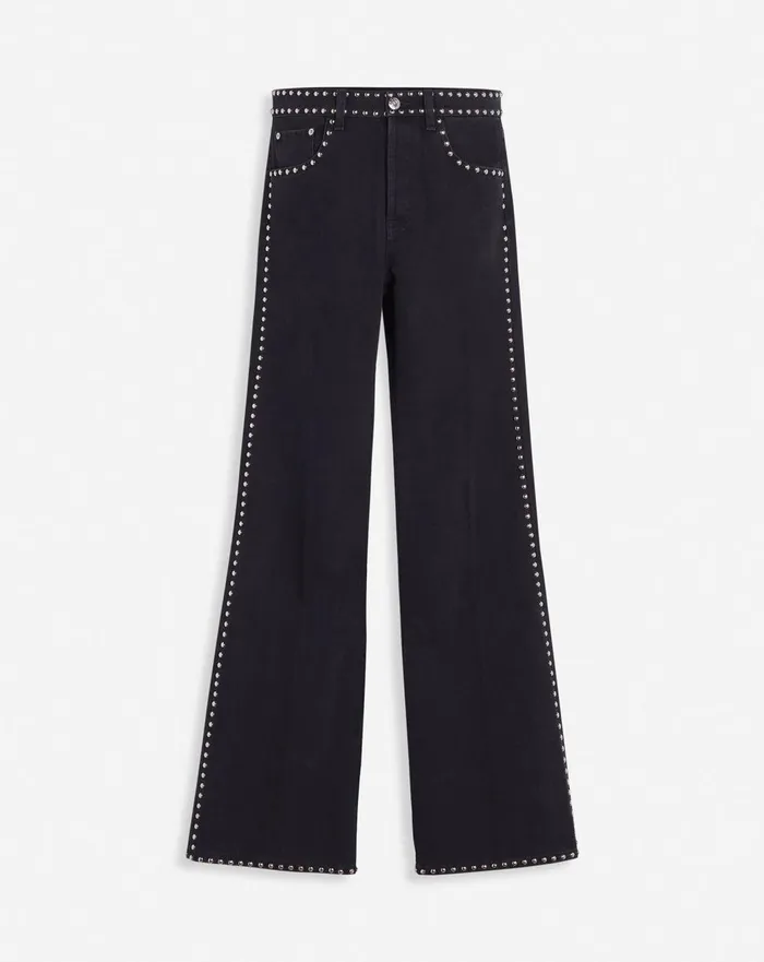 Lanvin X Future Studded Flared Pants For Men Black Men Lanvin Pants and Shorts