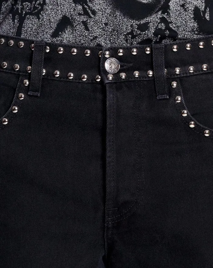 Lanvin X Future Studded Flared Pants For Men Black Men Lanvin Pants and Shorts Lanvin X Future Studded Flared Pants For Men Black Men Lanvin Pants and Shorts