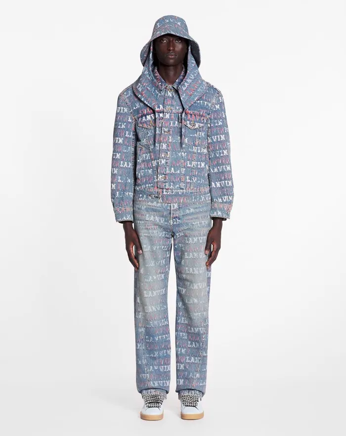 Lanvin X Future Unisex Asymmetrical Printed Jacket Light Blue Women Lanvin Coats and Jackets Lanvin X Future Unisex Asymmetrical Printed Jacket Light Blue Women Lanvin Coats and Jackets