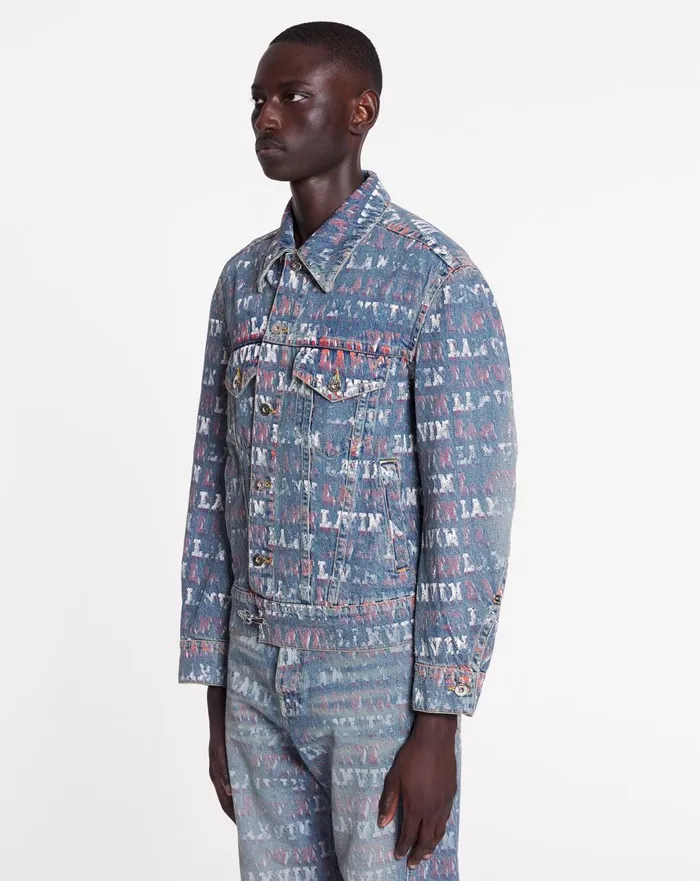 Lanvin X Future Unisex Asymmetrical Printed Jacket Light Blue Women Lanvin Coats and Jackets Lanvin X Future Unisex Asymmetrical Printed Jacket Light Blue Women Lanvin Coats and Jackets