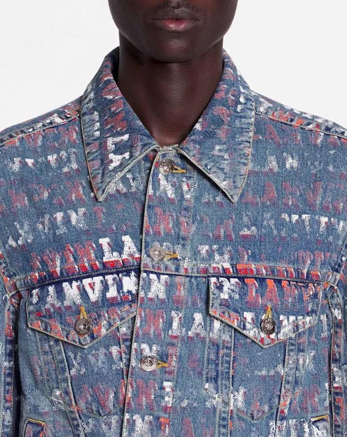 Lanvin X Future Unisex Asymmetrical Printed Jacket Light Blue Women Lanvin Coats and Jackets Lanvin X Future Unisex Asymmetrical Printed Jacket Light Blue Women Lanvin Coats and Jackets