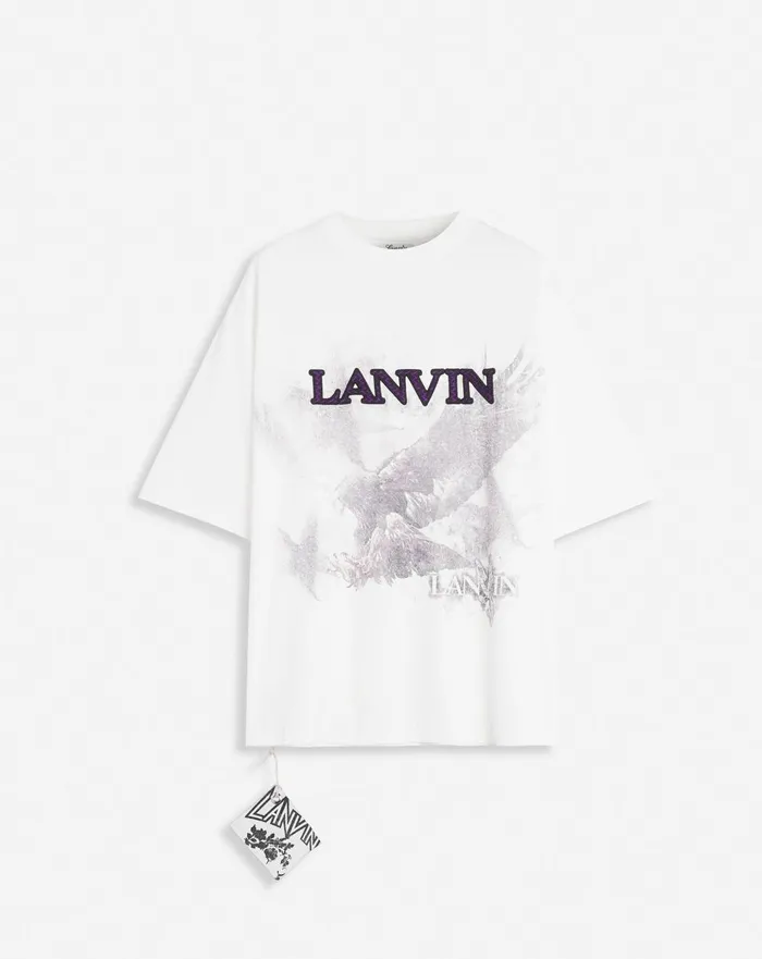 Lanvin X Future Unisex Eagle Print Loosefit Tshirt White Mustangblack Men Lanvin Coats and Jackets