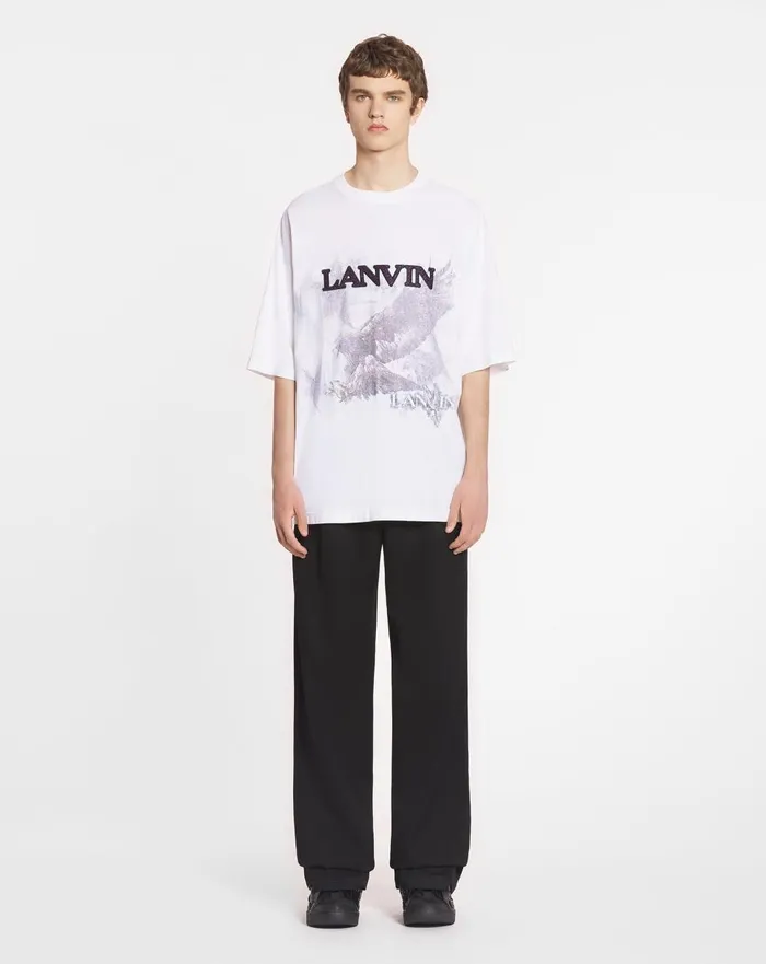 Lanvin X Future Unisex Eagle Print Loosefit Tshirt White Mustangblack Men Lanvin Coats and Jackets Lanvin X Future Unisex Eagle Print Loosefit Tshirt White Mustangblack Men Lanvin Coats and Jackets