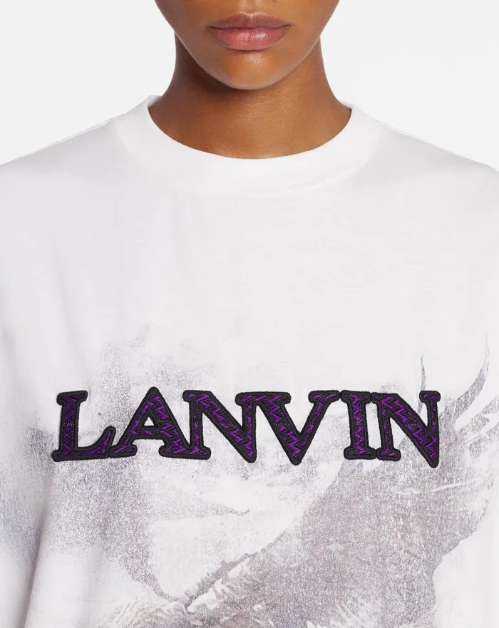Lanvin X Future Unisex Eagle Print Loosefit Tshirt White Mustangblack Men Lanvin Coats and Jackets Lanvin X Future Unisex Eagle Print Loosefit Tshirt White Mustangblack Men Lanvin Coats and Jackets