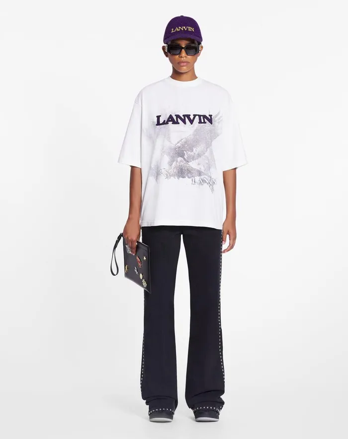 Lanvin X Future Unisex Eagle Print Loosefit Tshirt White Mustangblack Men Lanvin Tshirts and Polos Lanvin X Future Unisex Eagle Print Loosefit Tshirt White Mustangblack Men Lanvin Tshirts and Polos