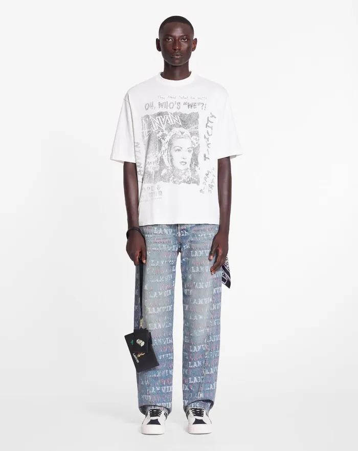 Lanvin X Future Unisex Loosefit Printed Tshirt White Mustang Men Lanvin Coats and Jackets Lanvin X Future Unisex Loosefit Printed Tshirt White Mustang Men Lanvin Coats and Jackets