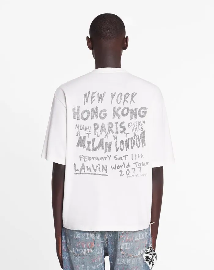 Lanvin X Future Unisex Loosefit Printed Tshirt White Mustang Men Lanvin Coats and Jackets Lanvin X Future Unisex Loosefit Printed Tshirt White Mustang Men Lanvin Coats and Jackets