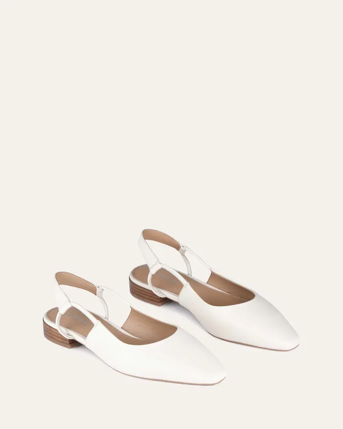 Larissa dress flats off white leather Women BALLET jomercer