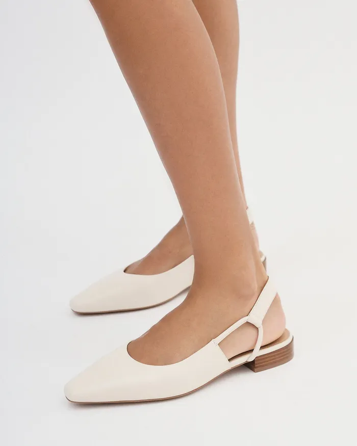 Larissa dress flats off white leather Women BALLET jomercer