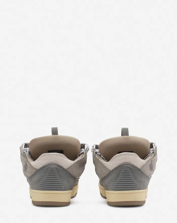 Leather Curb Sneakers Grey 2 Men Lanvin Curb