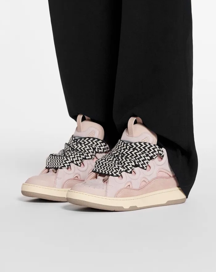 Leather Curb Sneakers Pink Women Lanvin Curb Leather Curb Sneakers Pink Women Lanvin Curb