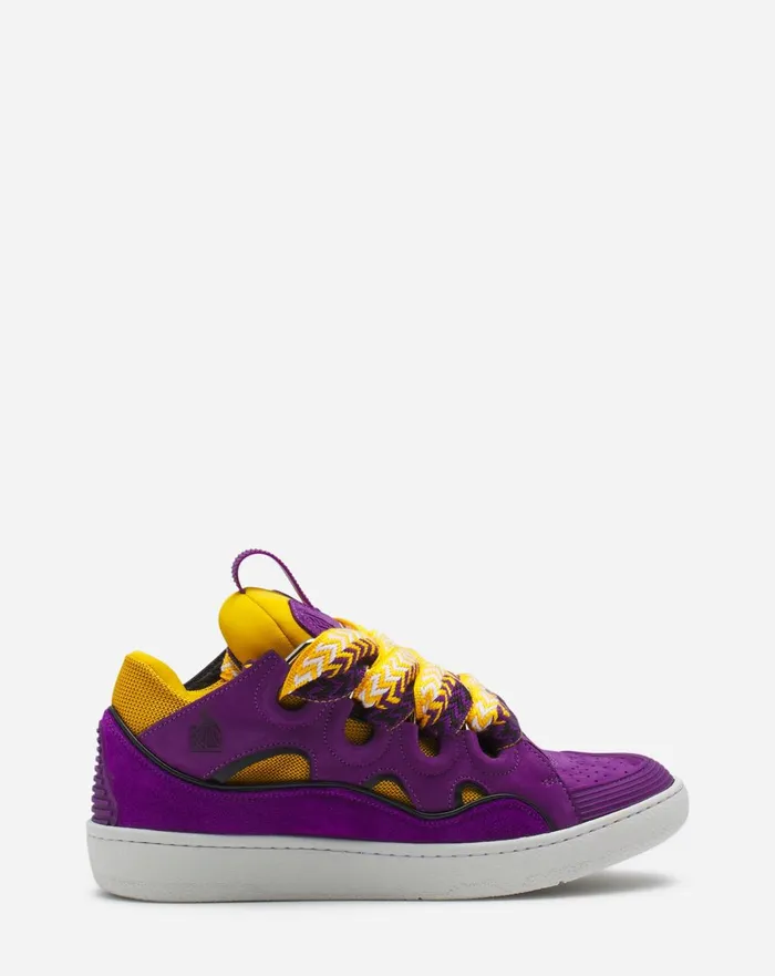 Leather Curb Sneakers Purpleyellow Women Lanvin Sneakers