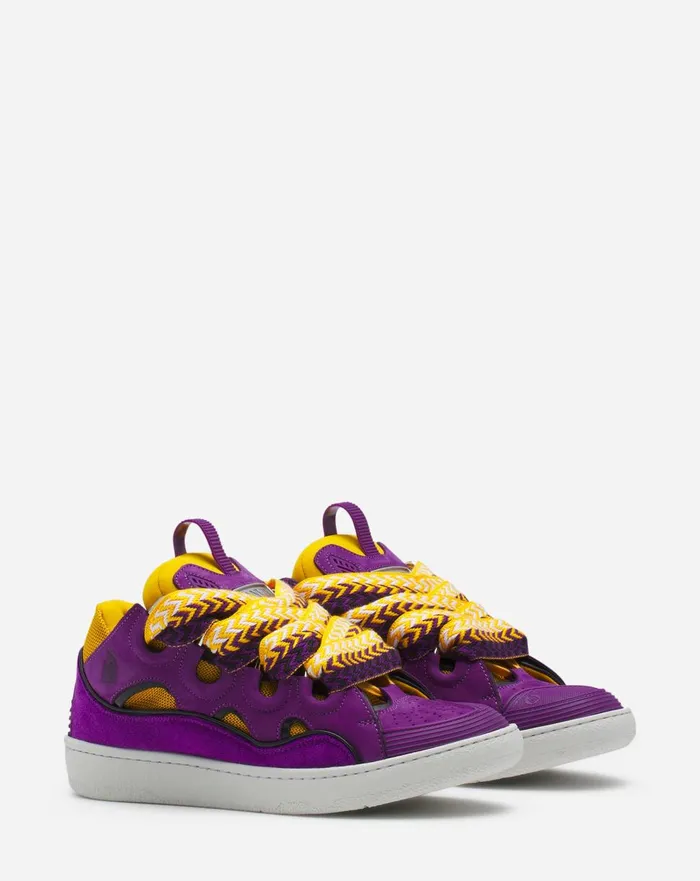 Leather Curb Sneakers Purpleyellow Women Lanvin Sneakers Leather Curb Sneakers Purpleyellow Women Lanvin Sneakers