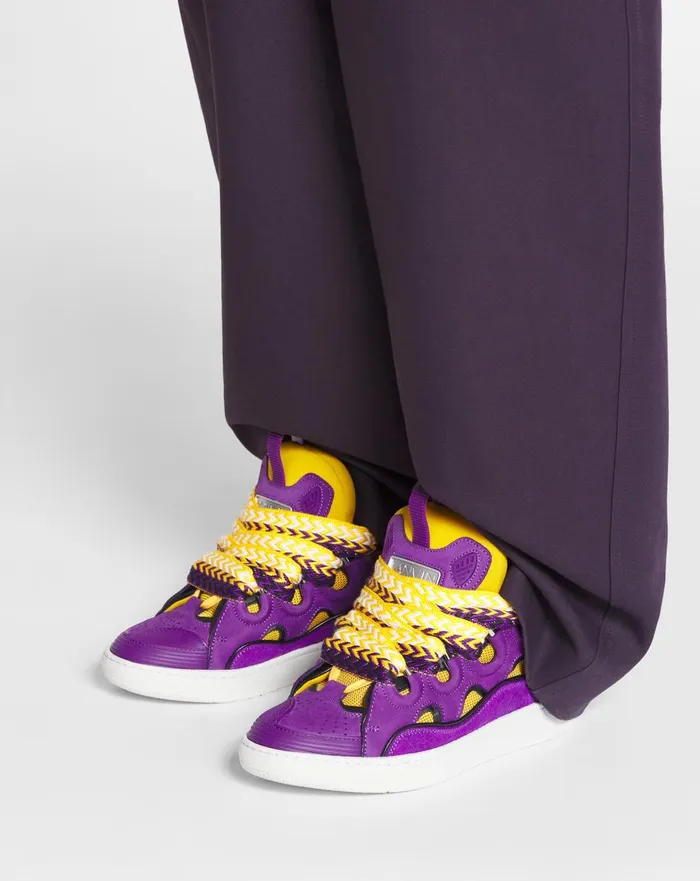 Leather Curb Sneakers Purpleyellow Women Lanvin Sneakers Leather Curb Sneakers Purpleyellow Women Lanvin Sneakers