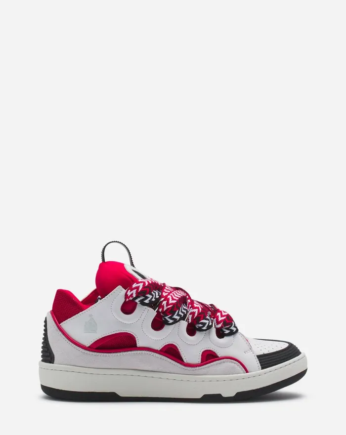 Leather Curb Sneakers Redwhite Women Lanvin Sneakers