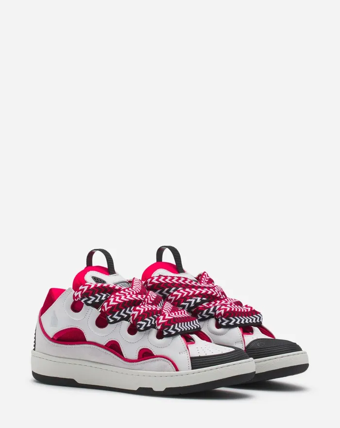 Leather Curb Sneakers Redwhite Women Lanvin Sneakers Leather Curb Sneakers Redwhite Women Lanvin Sneakers