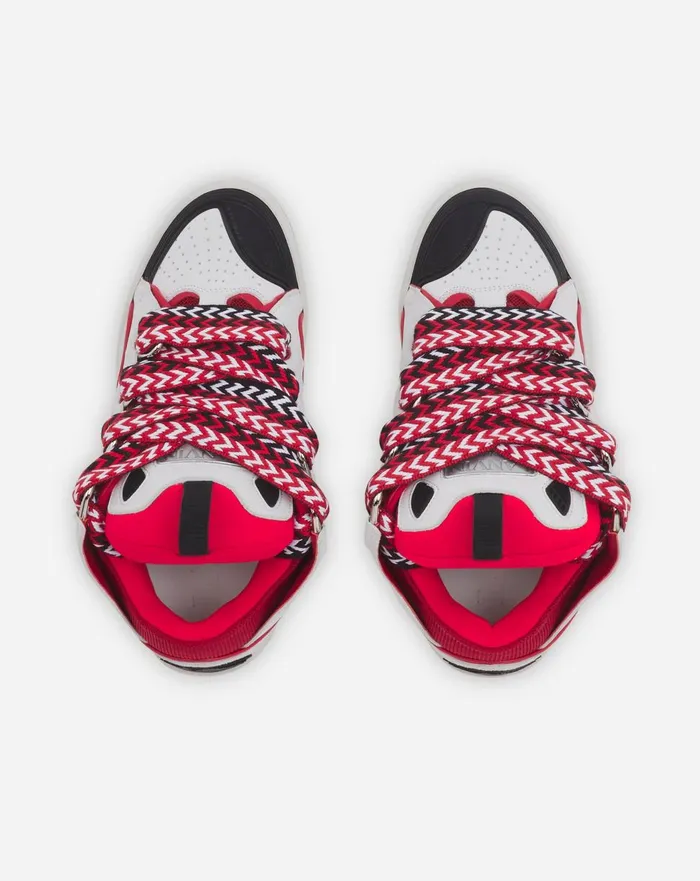 Leather Curb Sneakers Redwhite Women Lanvin Sneakers Leather Curb Sneakers Redwhite Women Lanvin Sneakers