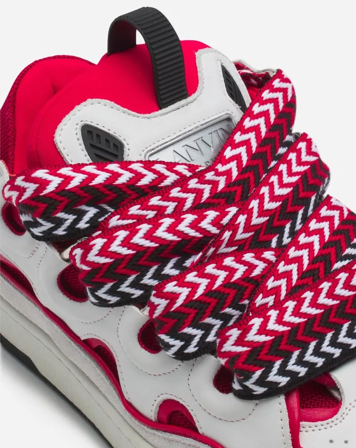 Leather Curb Sneakers Redwhite Women Lanvin Sneakers Leather Curb Sneakers Redwhite Women Lanvin Sneakers