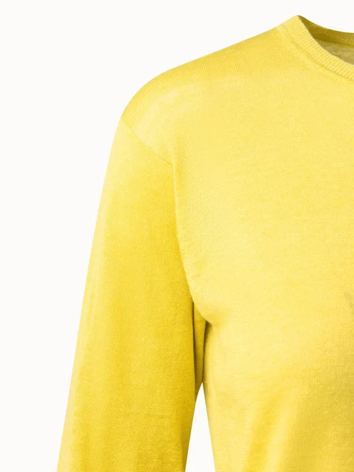 Linen Cashmere Silk Boxy Knit Pullover Mimosa Women Akris Cashmere