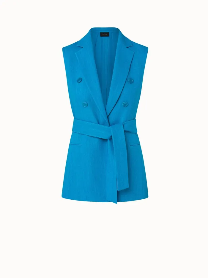 Linen Wool Crpe DoubleFace Faux DoubleBreasted Gilet Alpsee Women Akris Jackets