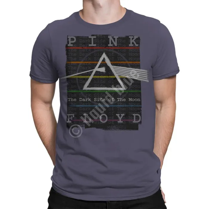 Liquid Blue Athletic TShirt Men Dark Side Stamp Grey Athletic TShirt
