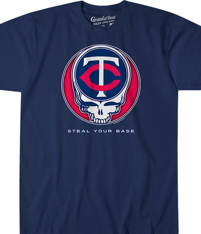 Liquid Blue Athletic TShirt Men Minnesota Twins Steal Your Base Navy Athletic TShirt