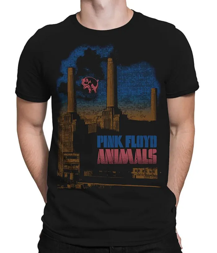 Liquid Blue Athletic TShirt Men Pig Stain Black Athletic TShirt