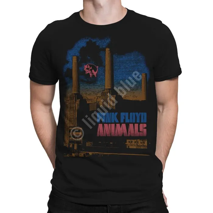 Liquid Blue Athletic TShirt Men Pig Stain Black Athletic TShirt
