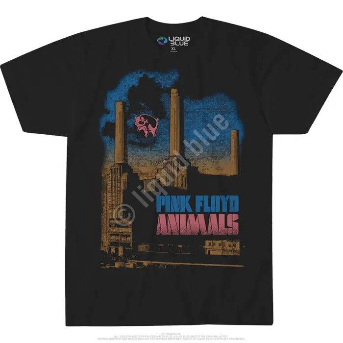 Liquid Blue Athletic TShirt Men Pig Stain Black Athletic TShirt