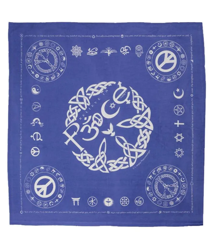 Liquid Blue Bandanas Accessories Coexist Peace Blue Bandana