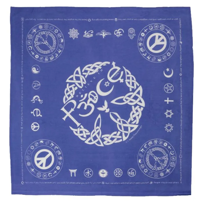 Liquid Blue Bandanas Accessories Coexist Peace Blue Bandana