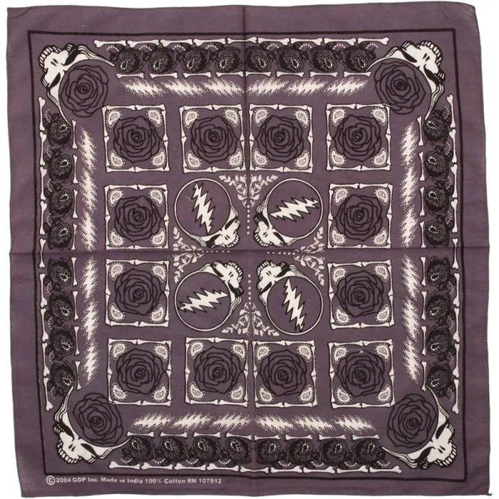 Liquid Blue Bandanas Accessories GD Rose Grey Bandana