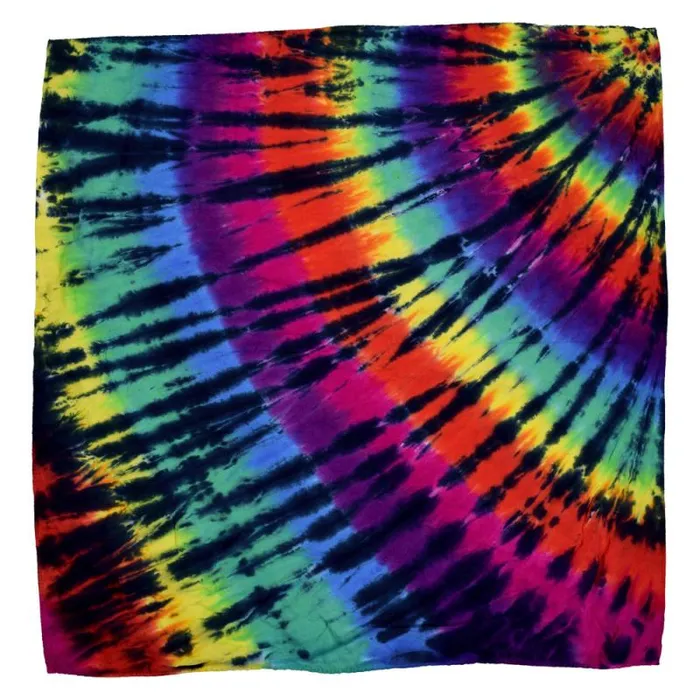 Liquid Blue Bandanas Accessories Rainbow Spiral Streak TieDye Bandana