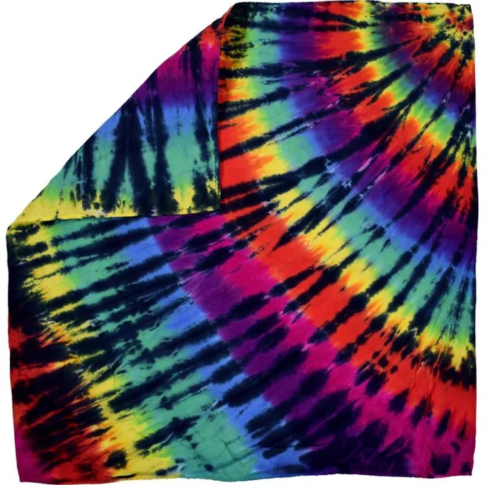 Liquid Blue Bandanas Accessories Rainbow Spiral Streak TieDye Bandana
