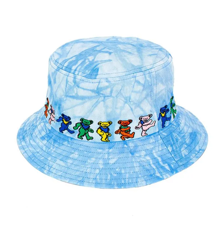 Liquid Blue Hats Accessories Dancin Bear TieDye Blue Bucket Hat