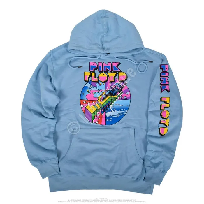 Liquid Blue Hoodie Men WYWH Mod Light Blue Sleeve Printed Hoodie