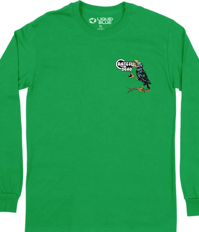 Liquid Blue Long Sleeve Men Bird Song Chest Long Sleeve TShirt