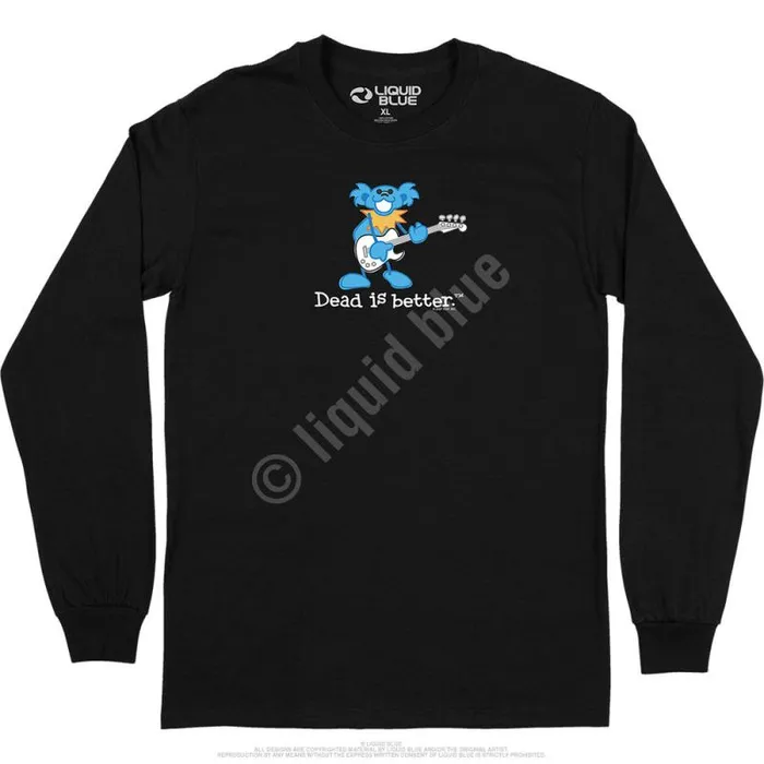 Liquid Blue Long Sleeve Men Guitar Dead Is Better Long Sleeve TShirt