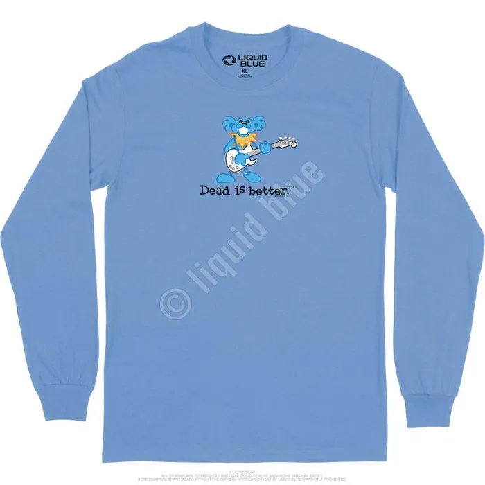 Liquid Blue Long Sleeve Men Guitar Dead Is Better Long Sleeve TShirt