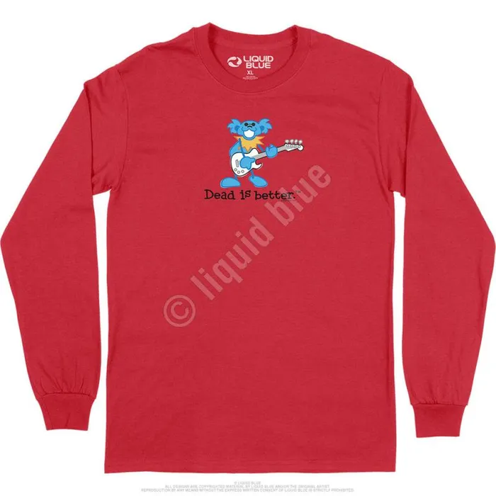 Liquid Blue Long Sleeve Men Guitar Dead Is Better Long Sleeve TShirt