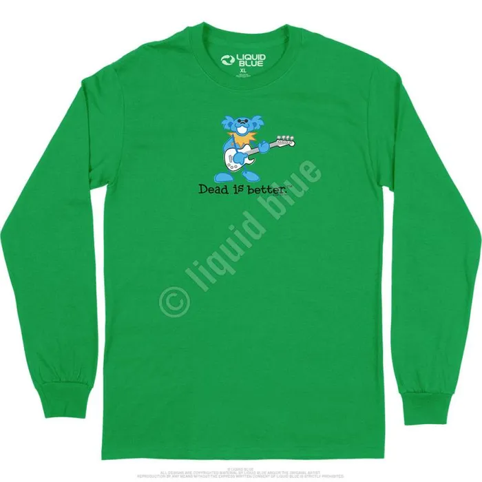 Liquid Blue Long Sleeve Men Guitar Dead Is Better Long Sleeve TShirt