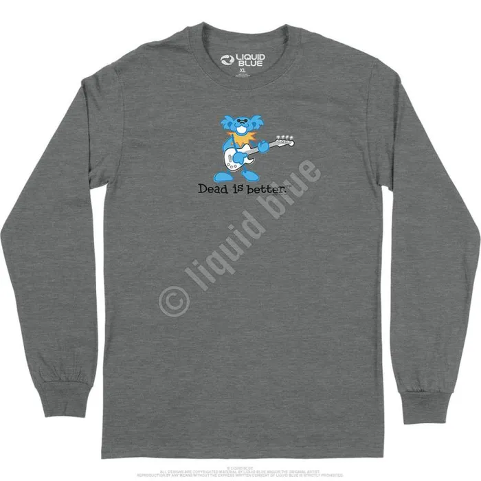 Liquid Blue Long Sleeve Men Guitar Dead Is Better Long Sleeve TShirt