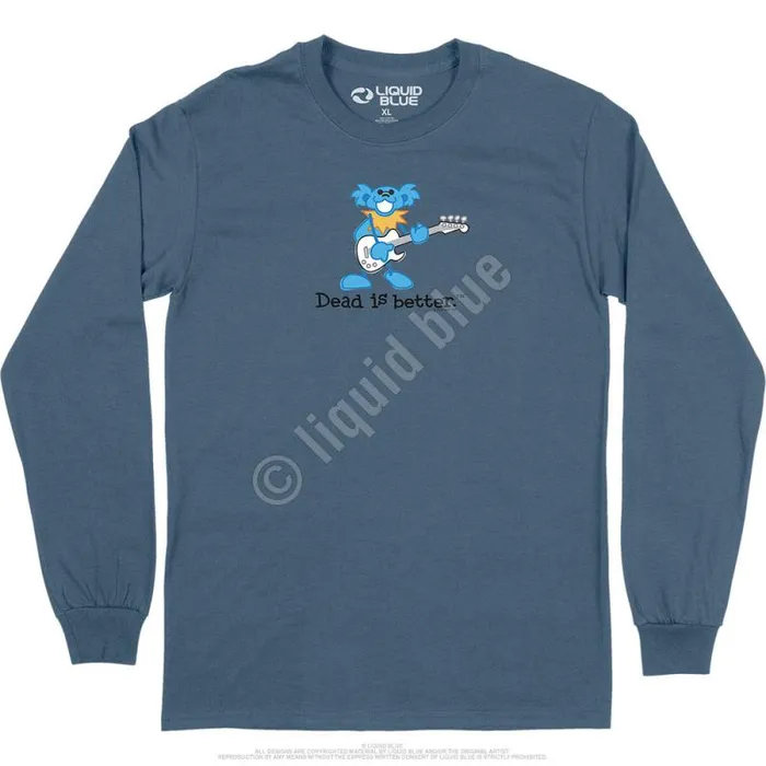 Liquid Blue Long Sleeve Men Guitar Dead Is Better Long Sleeve TShirt
