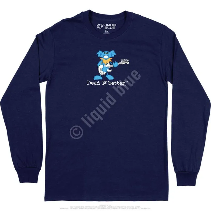 Liquid Blue Long Sleeve Men Guitar Dead Is Better Long Sleeve TShirt