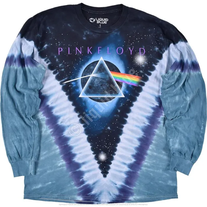 Liquid Blue Long Sleeve Men Pyramid V TieDye Long Sleeve TShirt