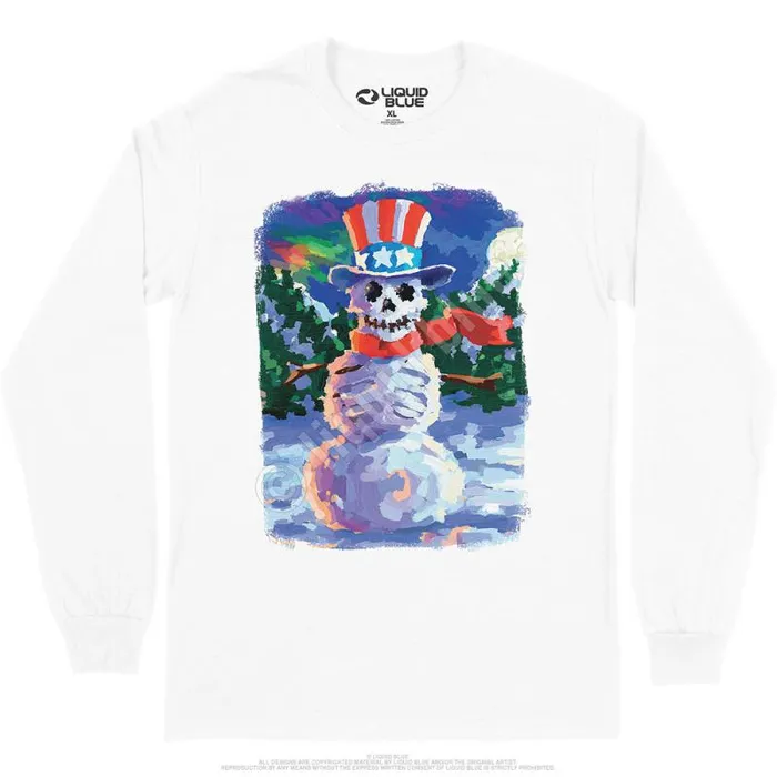Liquid Blue Long Sleeve Men Snowman Skeleton Long Sleeve TShirt